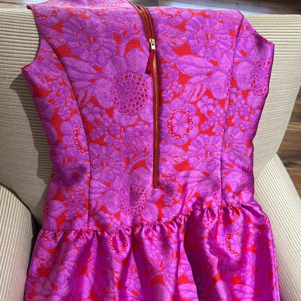 Crewcuts Pink and Red Floral Kids Formal Dress - Picture 3 of 3